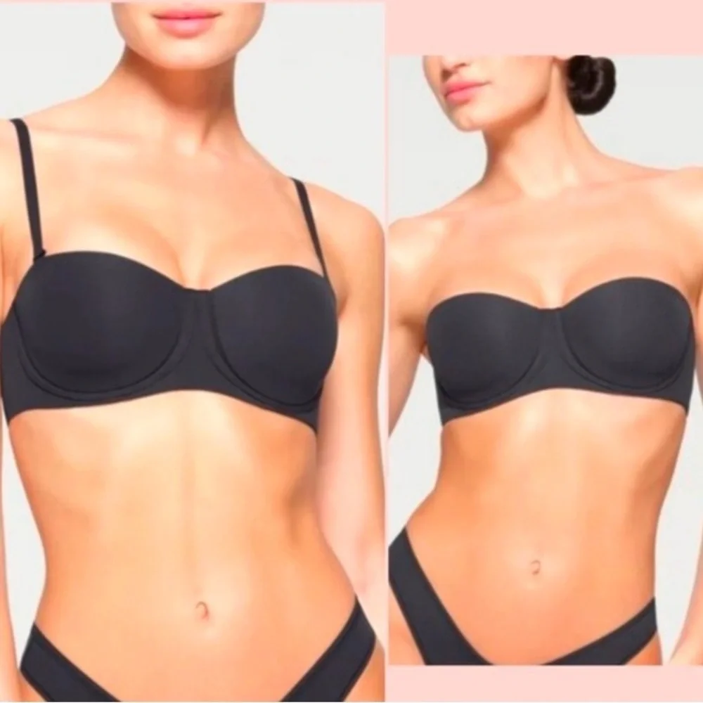 Skims Fits Everybody Strapless Convertible Lined Demi Onyx Black Sz 42DDDD NWT - Picture 14 of 14